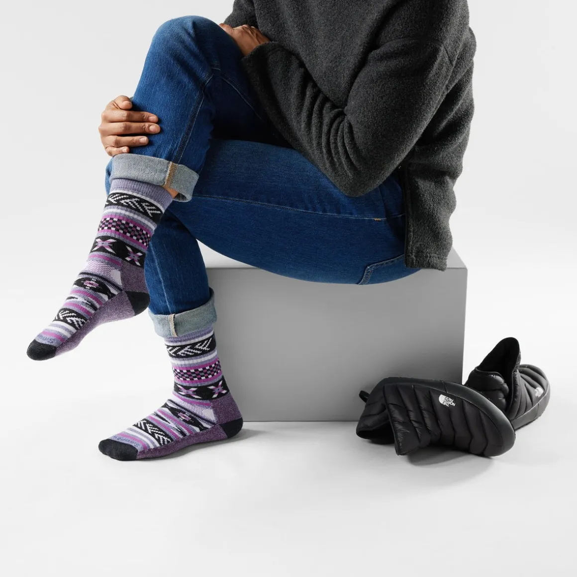 Everyday Cozy Cabin Games Crew Socks
