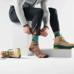 Hike Bear Stripe Mid Crew Socks