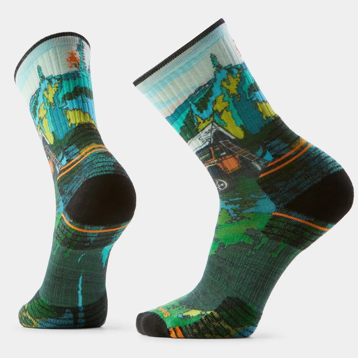 Hike Trail Trekker Print Crew Socks