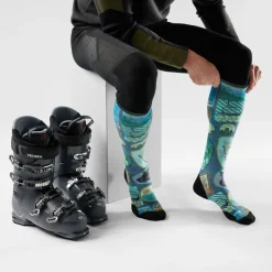 Ski Explorer Print Over The Calf Socks
