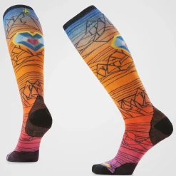 Ski Geo Peaks Print Over The Calf Socks