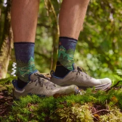 Trail Run Neature Print Crew Socks