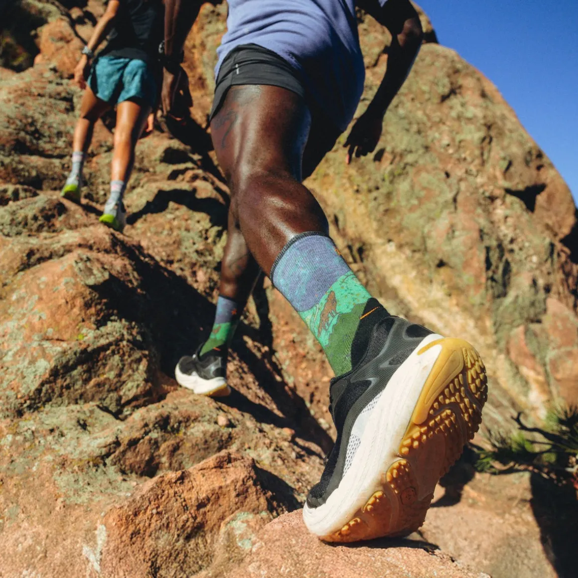 Trail Run Neature Print Crew Socks