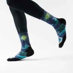 Trail Run Treeline Print Crew Socks