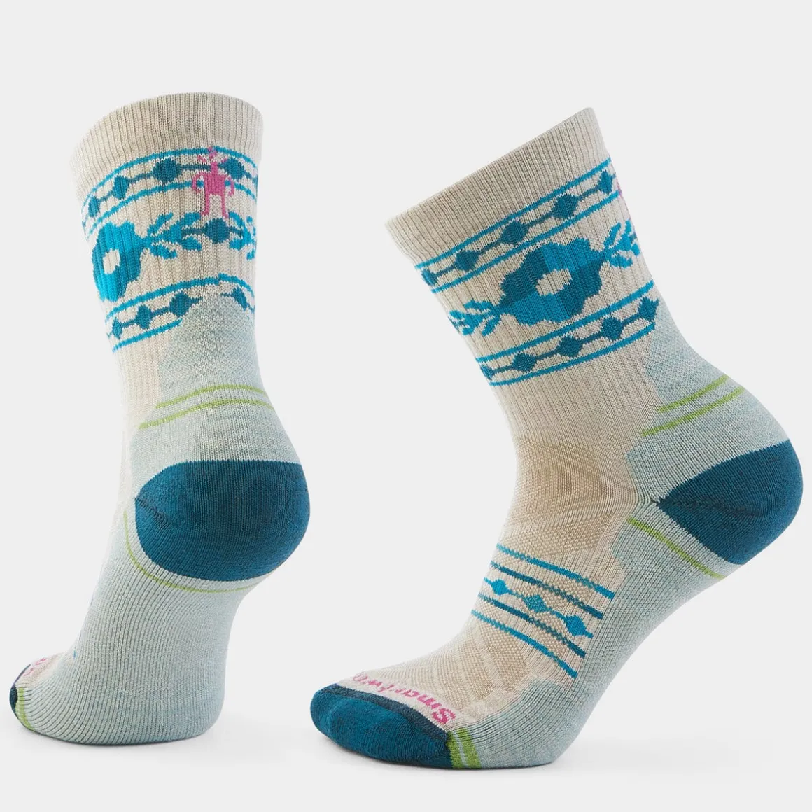 Women's Hike Retro Floral Mid Crew Socks