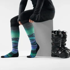 Women's Ski Compression Print Over The Calf Socks
