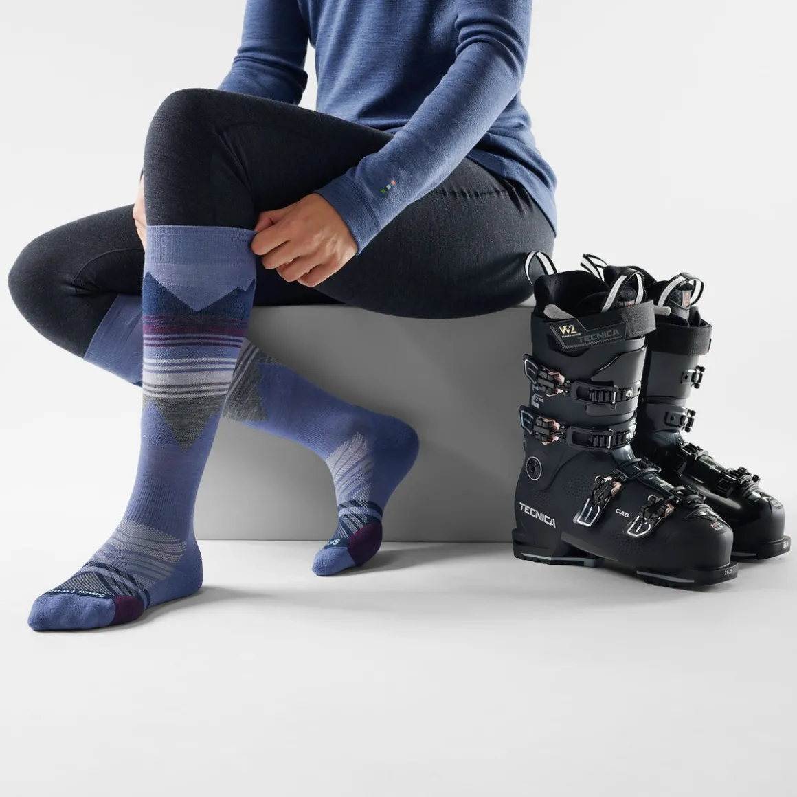 Women's Ski Pattern Over The Calf Socks